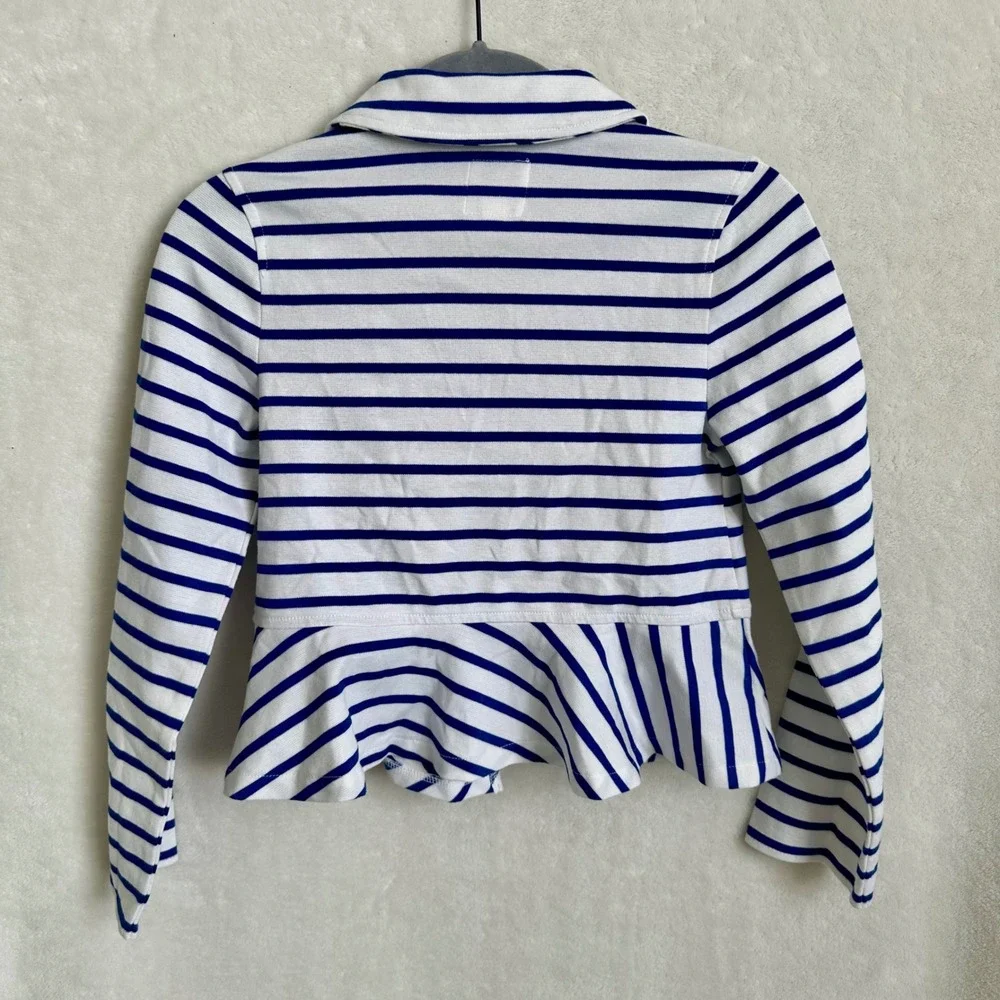 The Children's Place Girls Stripe Moto Peplum Jacket Size 7/8